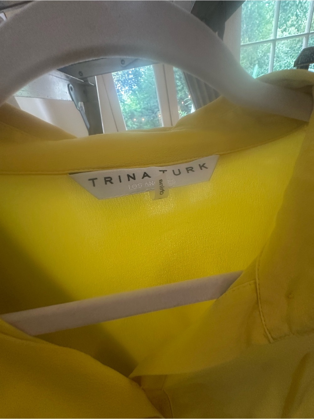 Trina Turk Bright Yellow Button-Down Blouse